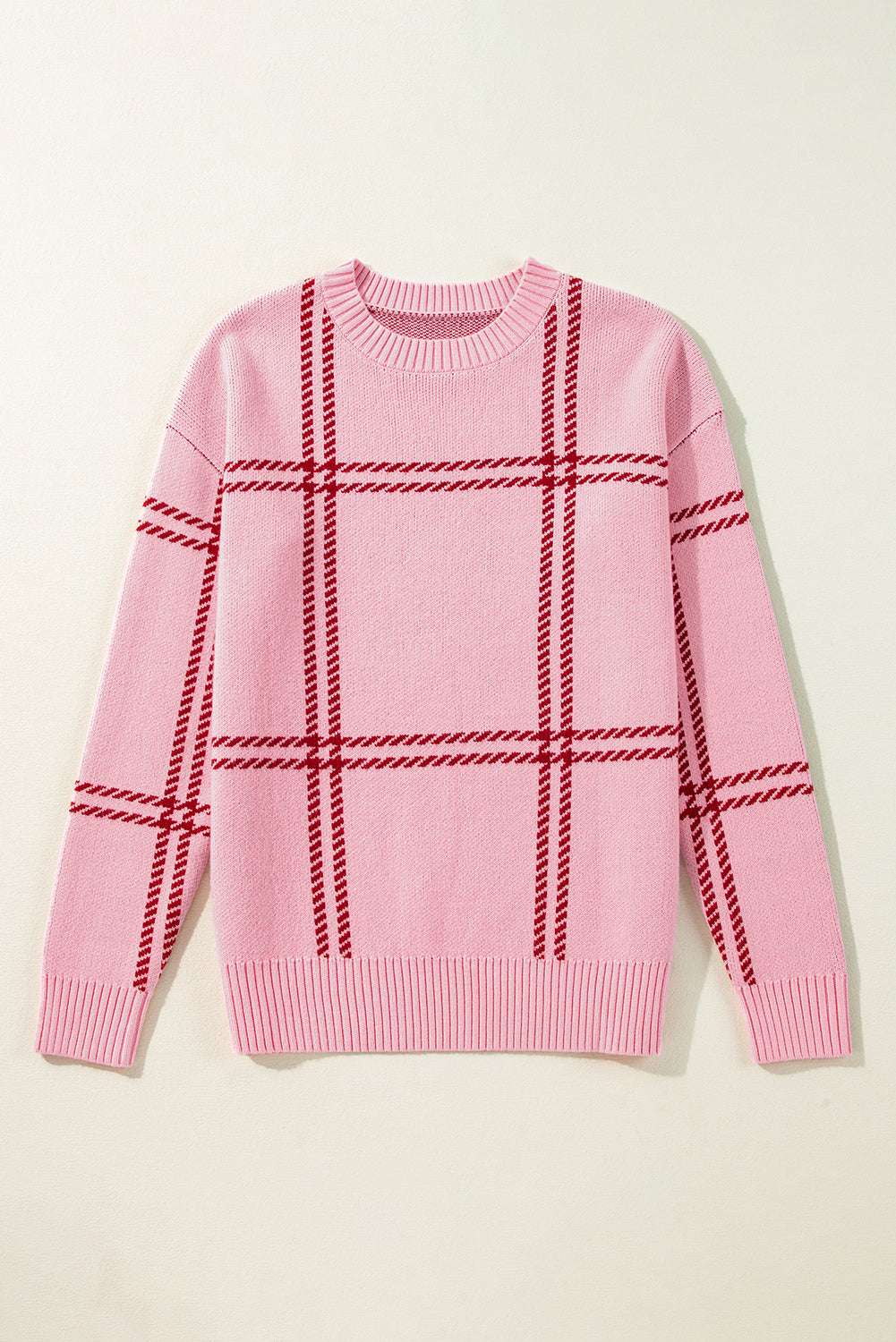 Pink Plaid Sweater