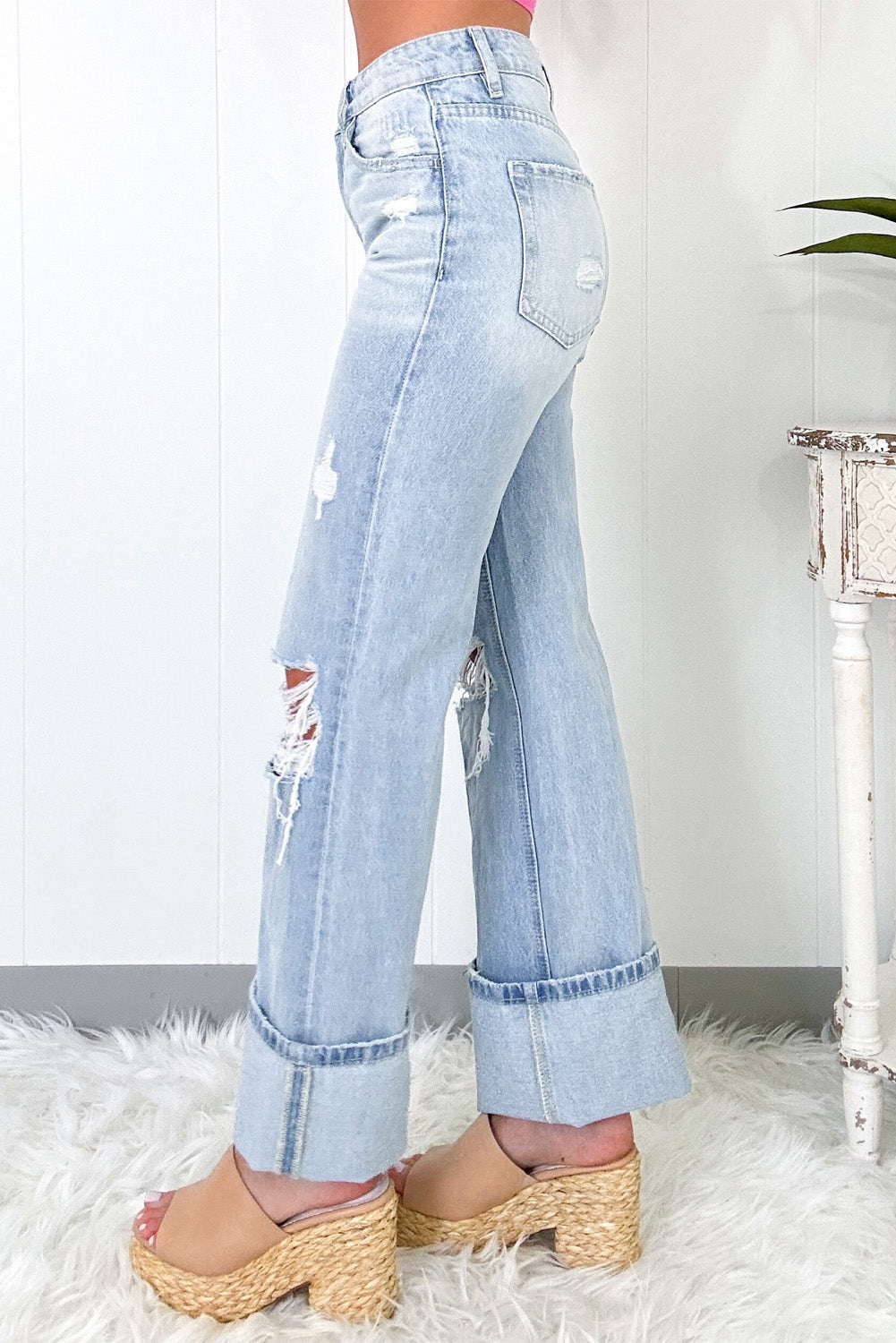 Beau Blue Rolled Jeans