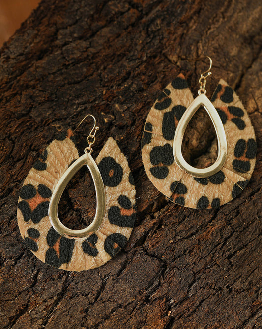 Leopard Hollow Drop Earrings