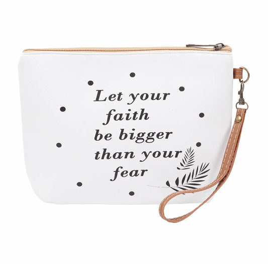 Faith over fear cosmetic bag