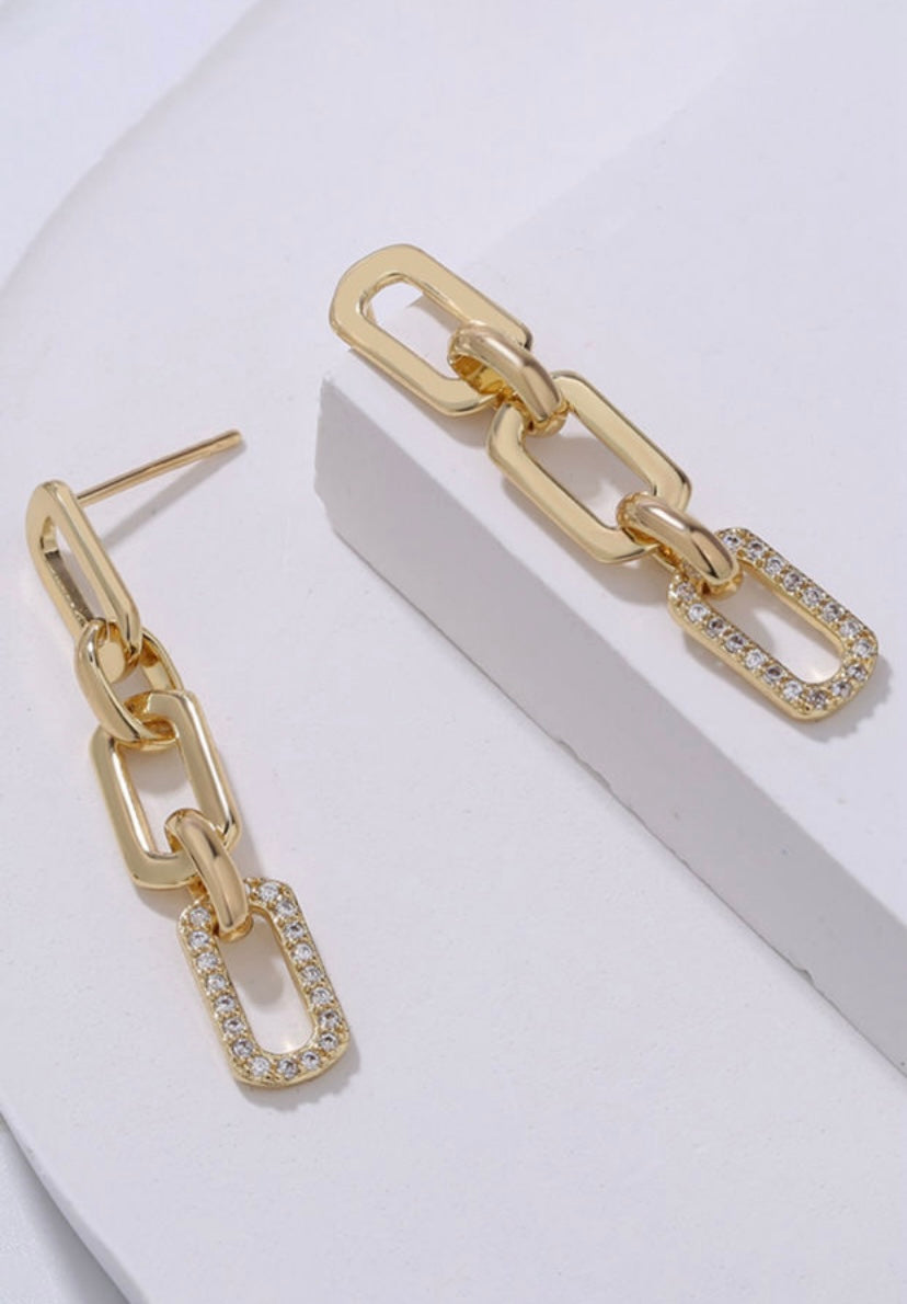 Gold Chain Link Earrings