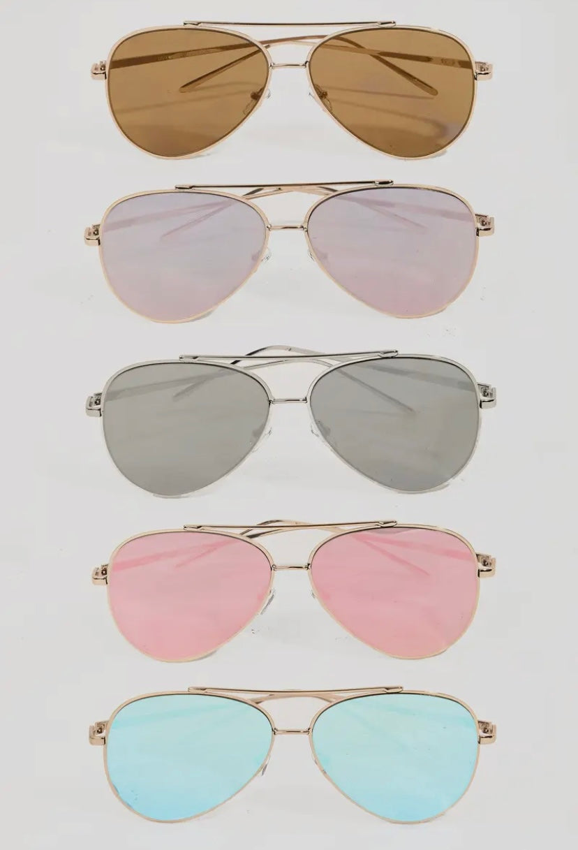 Mirrored Aviator Sunglasses