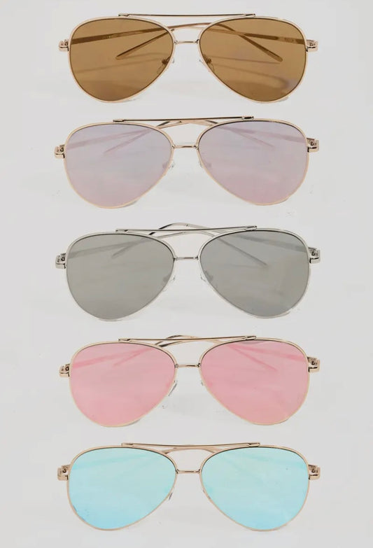 Mirrored Aviator Sunglasses