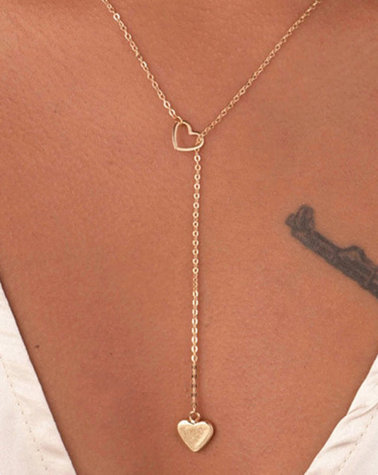 Gold Hanging Heart Necklace