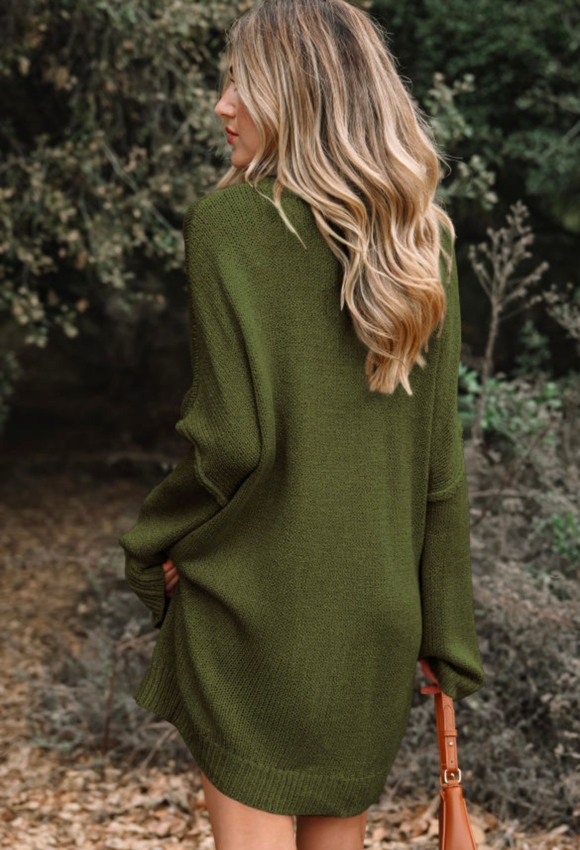 Pine Green Mini Sweater Dress