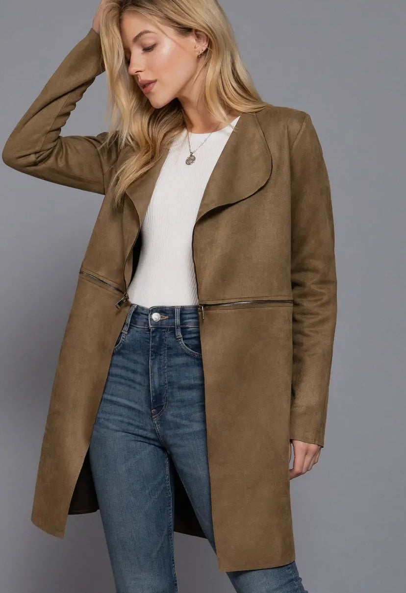 Olive Suede Olivia Jacket