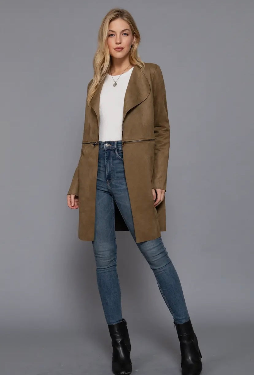 Olive Suede Olivia Jacket