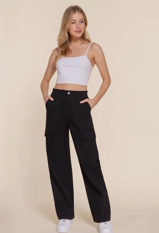 Midnight Black Cargo Pants