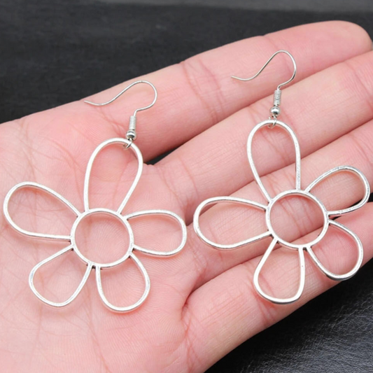 Silver Flower Earrings