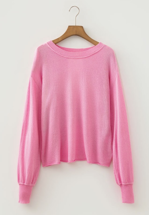 Pink Bubblegum Open Back Sweater
