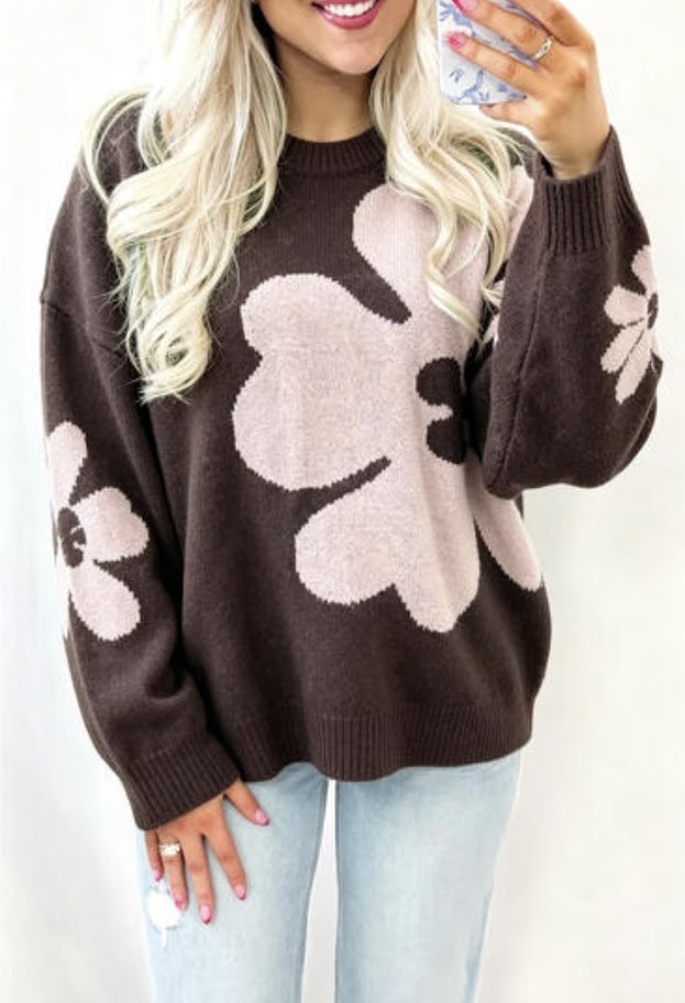 Espresso Yourself Floral Sweater