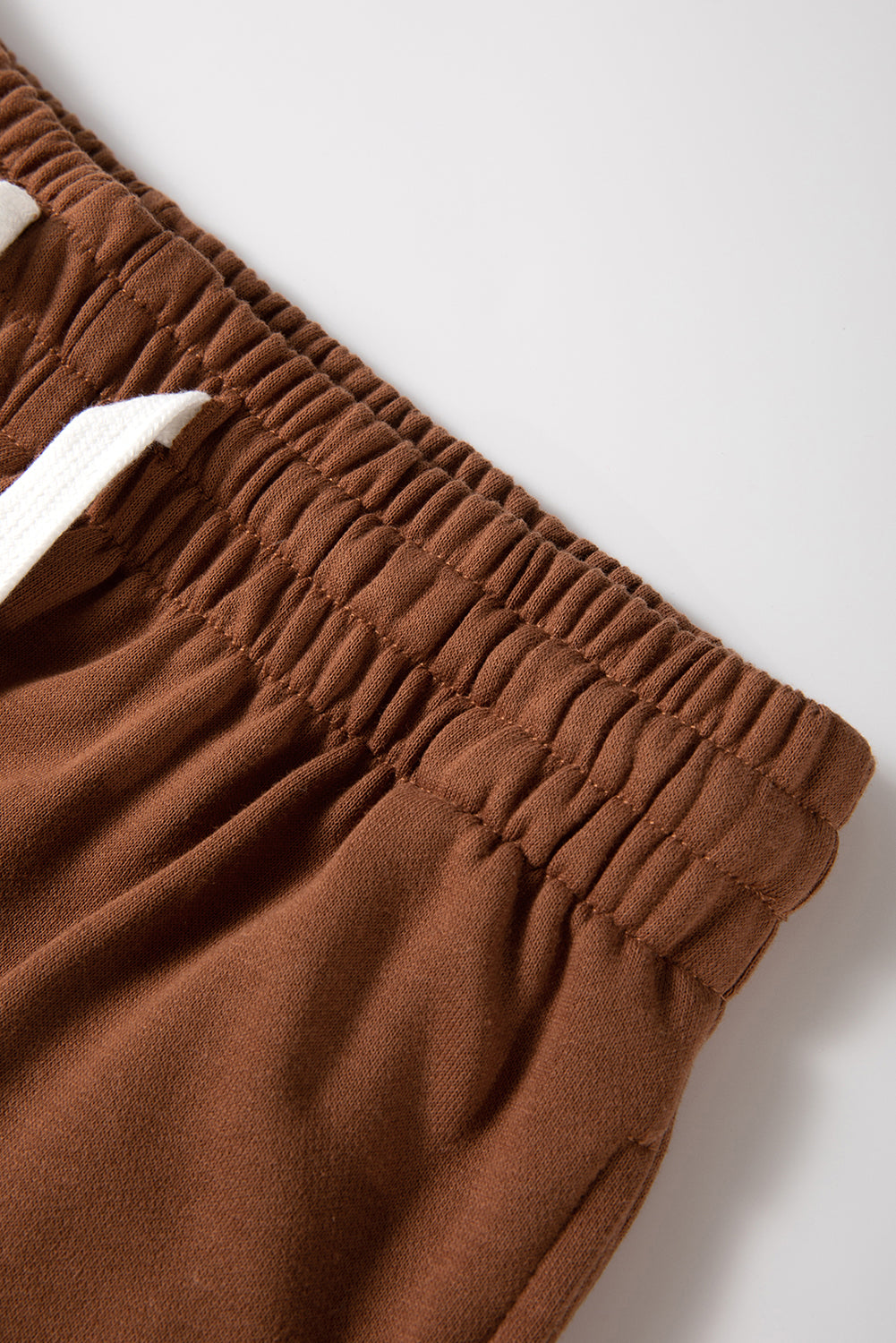 Brown Stripe Drop Shoulder Pullover and Jogger Pants Set