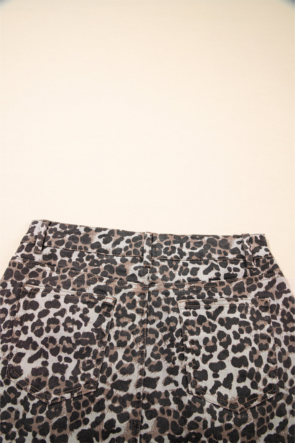 Leopard Denim Skirt