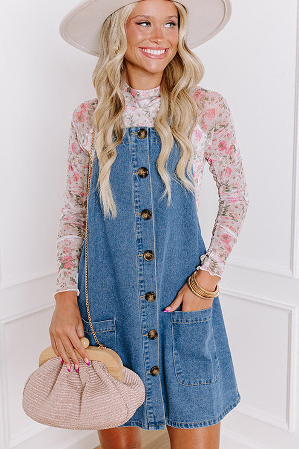 Dusk Blue Denim Mini Dress