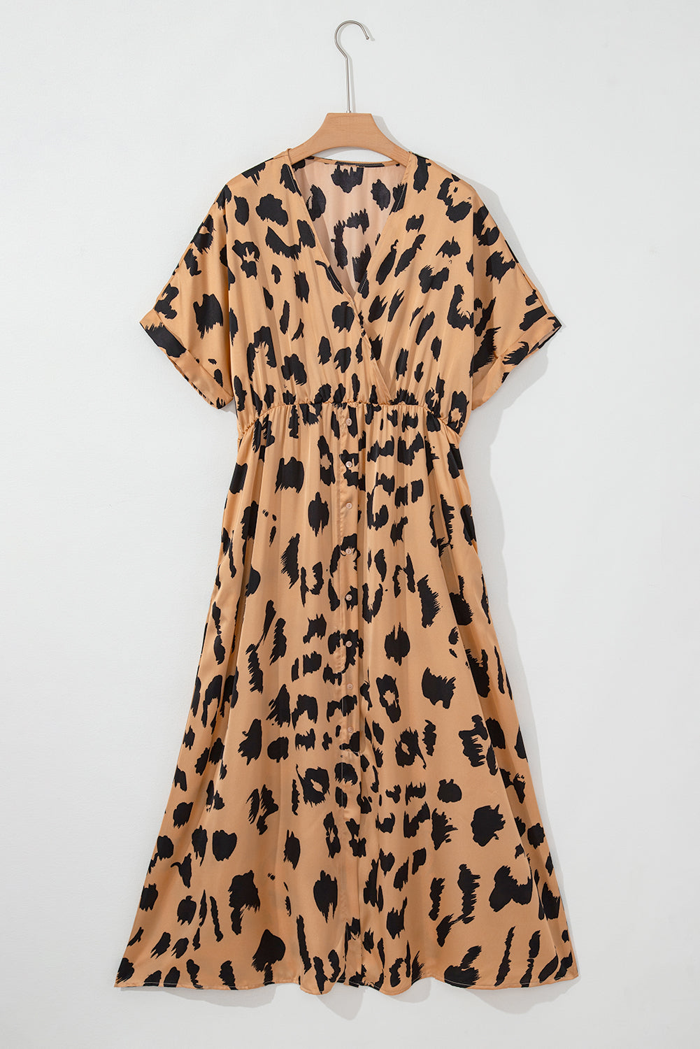 Leopard Silk Maxi Dress