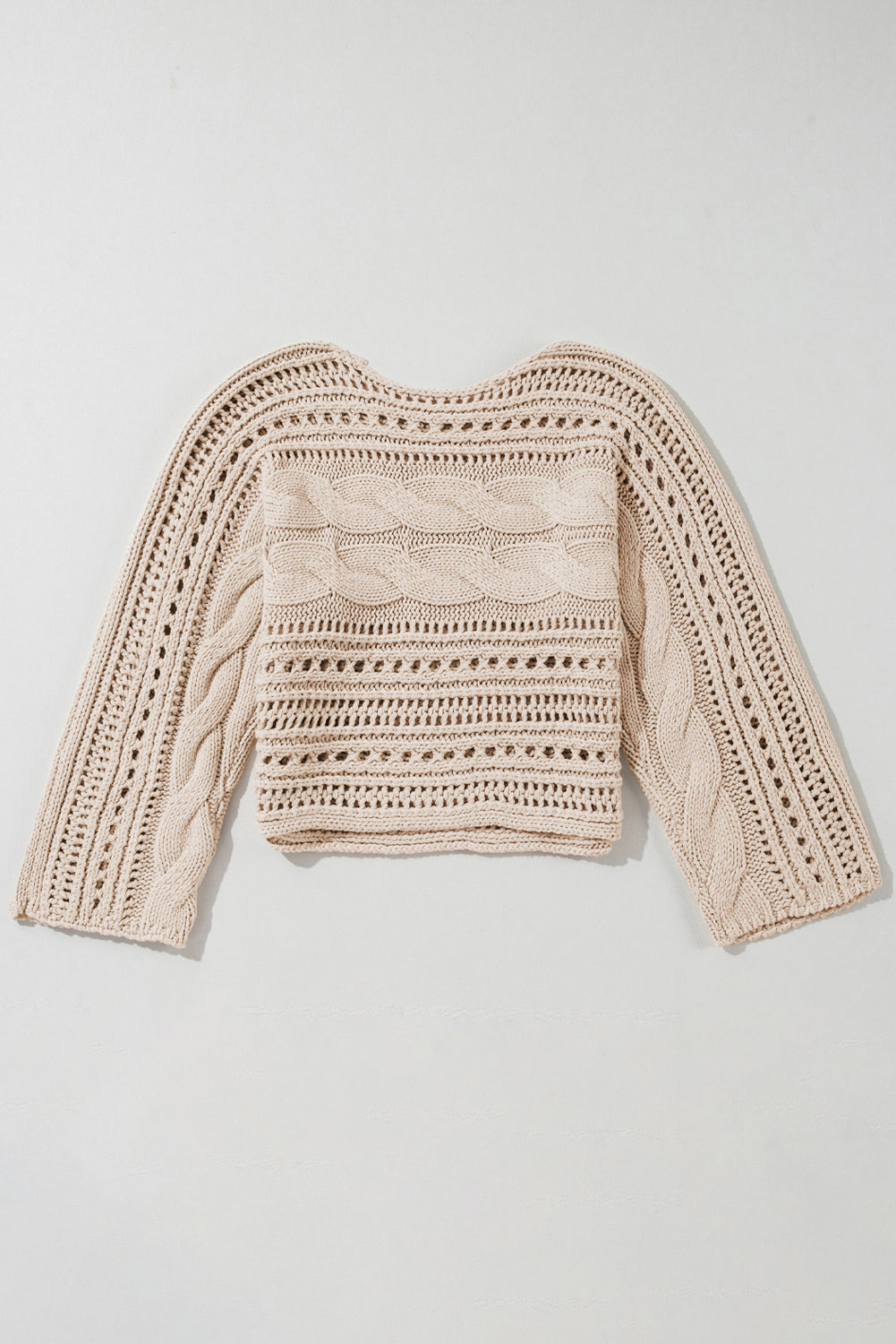 Beige Knit Cropped Sweater