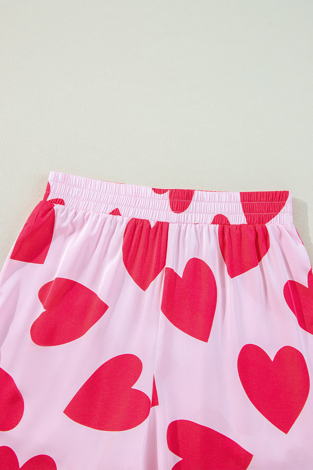 Pink Classic Heart Short Sleeve Pants Pajamas Set