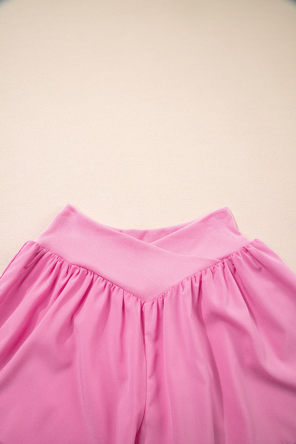 Bright Pink Crossed Flowy Shorts