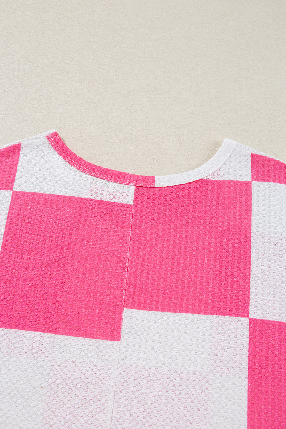 Hot Pink Checkered Plus Size T Shirt