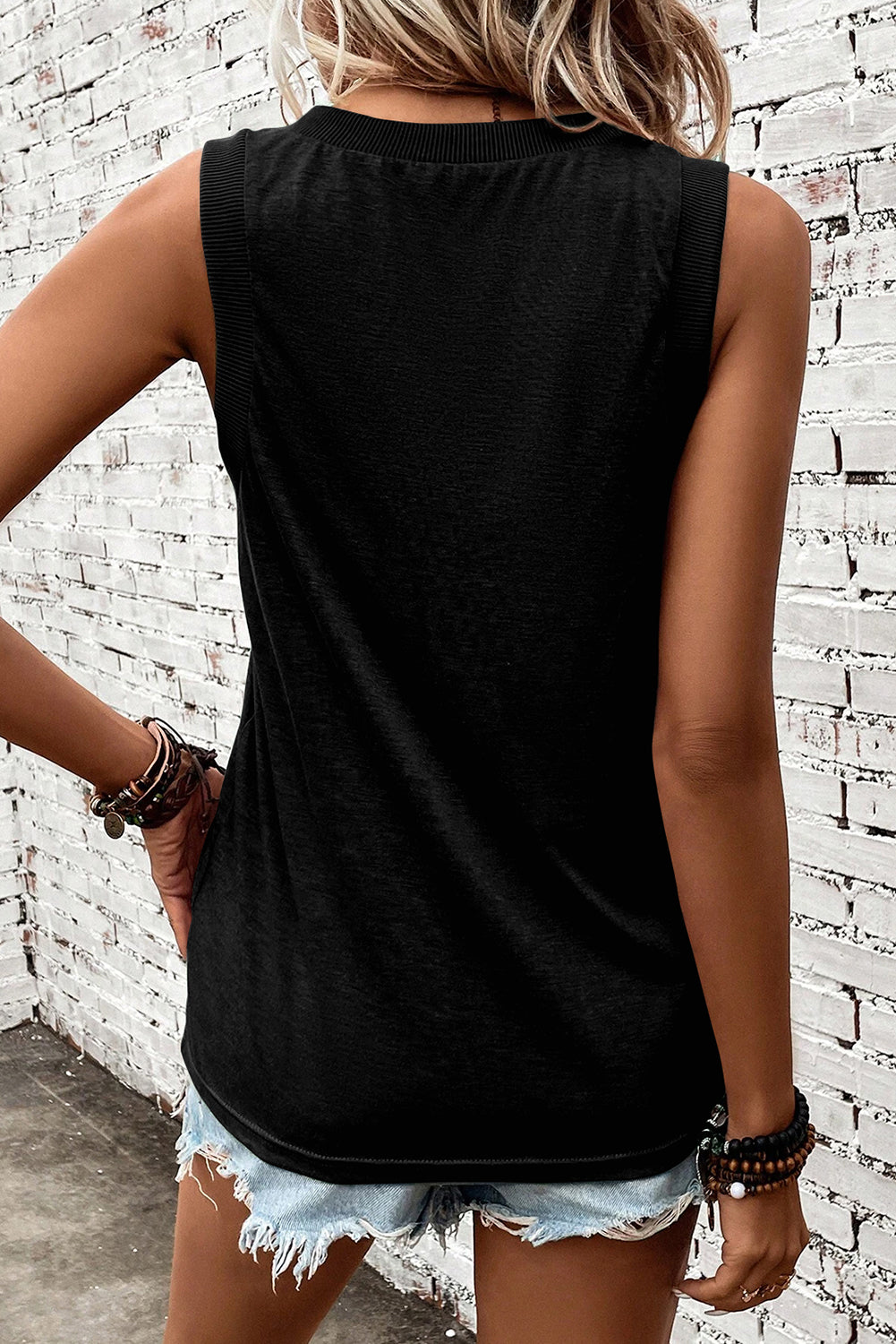 Black V Neck Tank