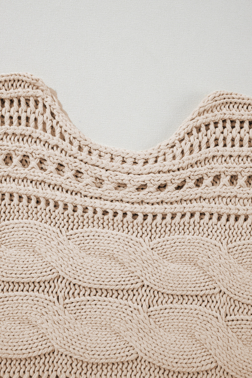 Beige Knit Cropped Sweater