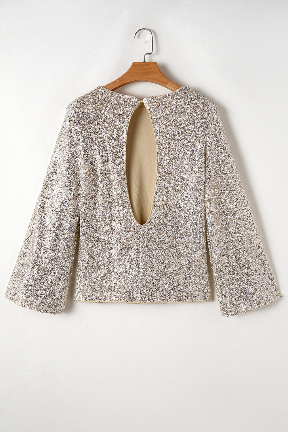 Sequin Open Back Blouse