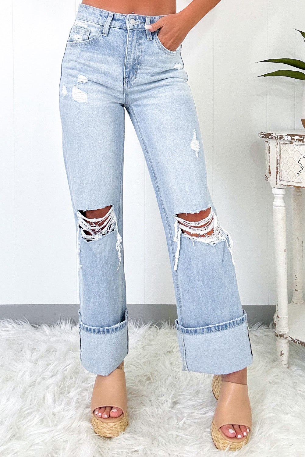 Beau Blue Rolled Jeans