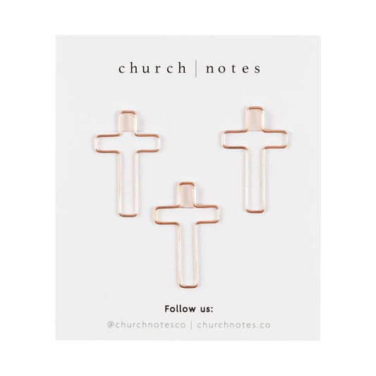 Rose Gold Cross Clips