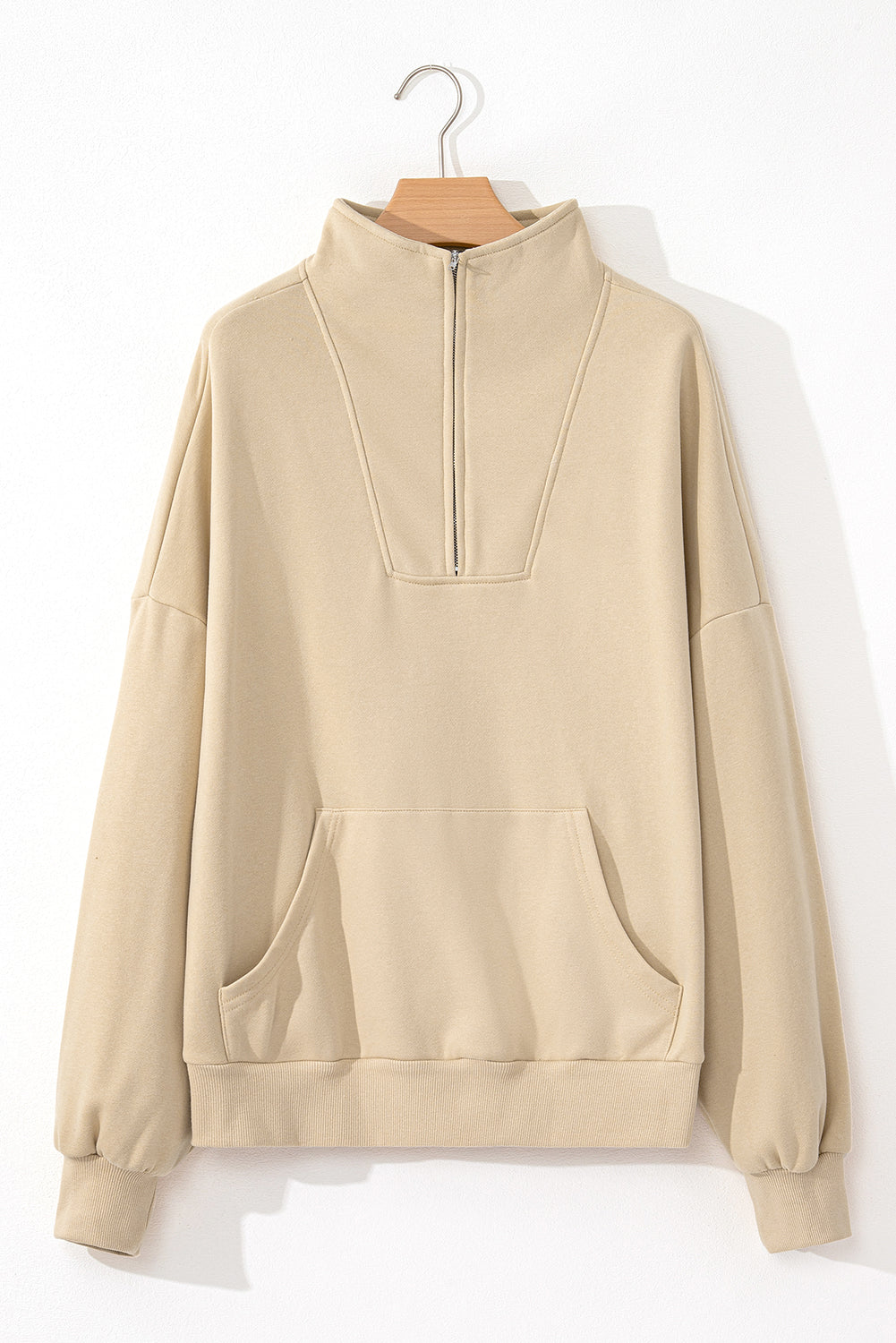 Tan Quarter Zip Sweatshirt