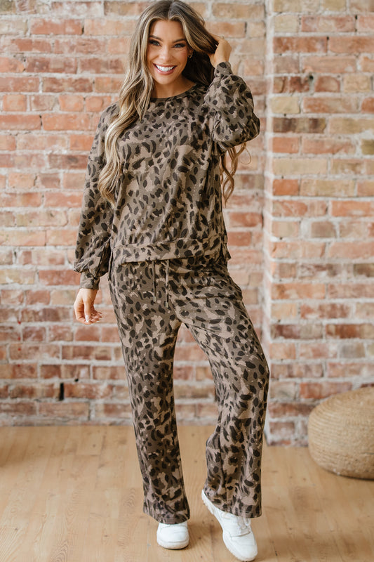 Latte Leopard Lounge Set
