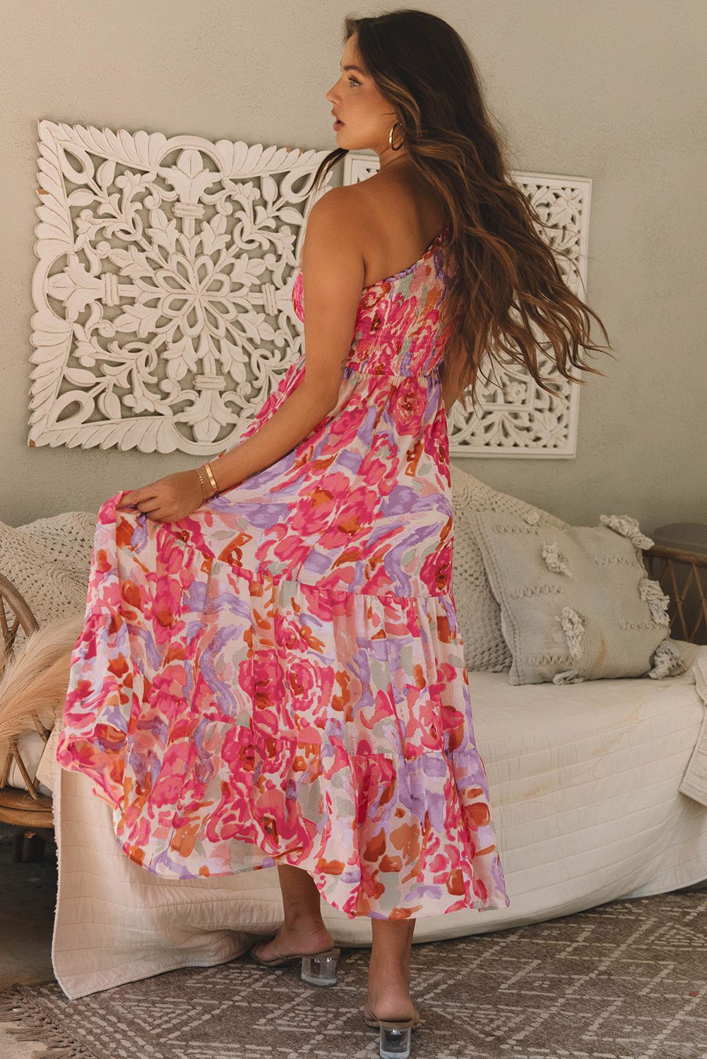 Pink One Shoulder Dress