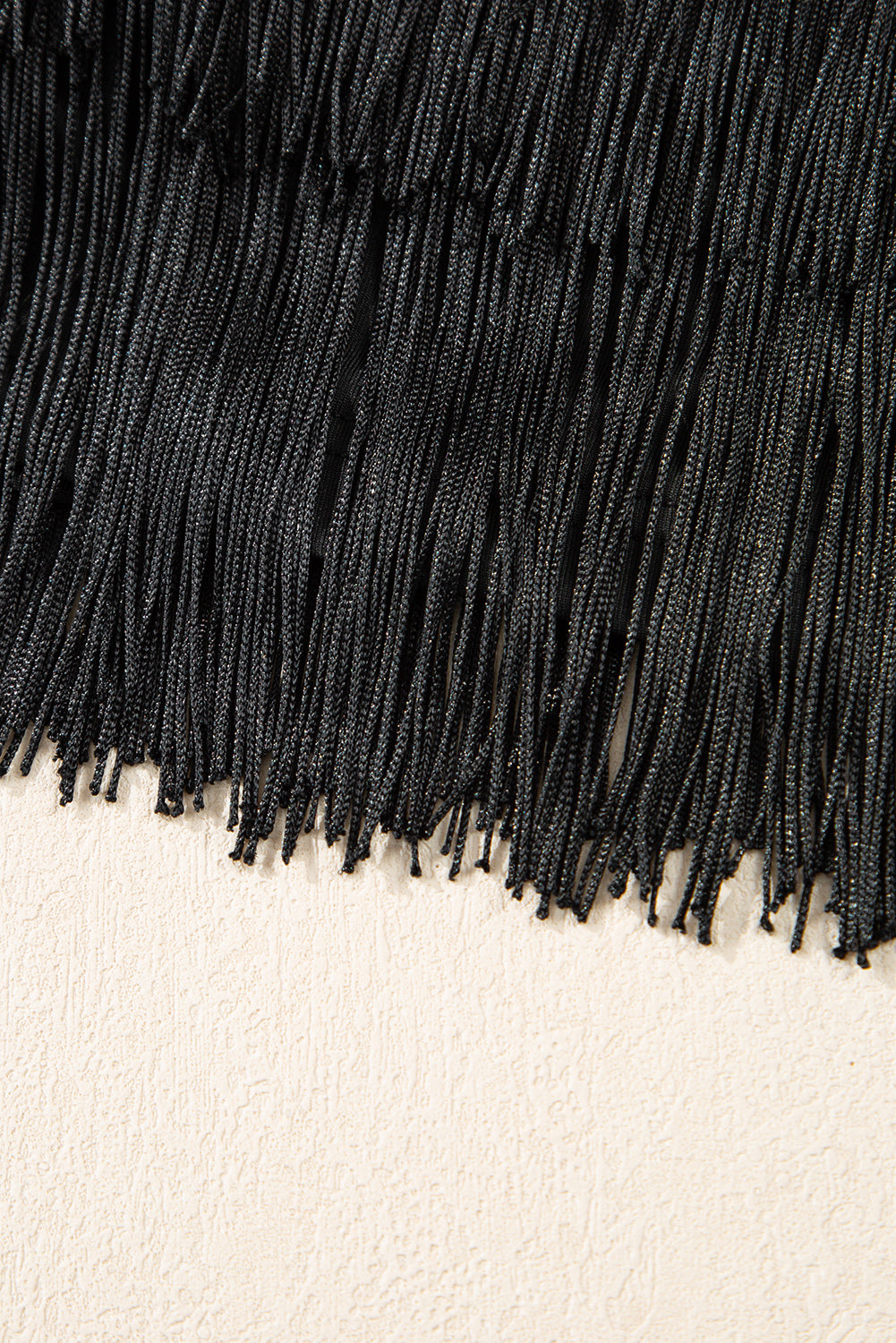 Black Fringe Mini Skirt