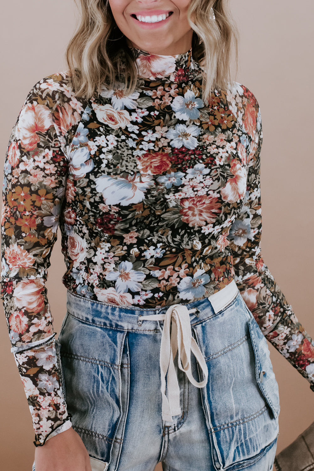 Floral Mesh Long Sleeve