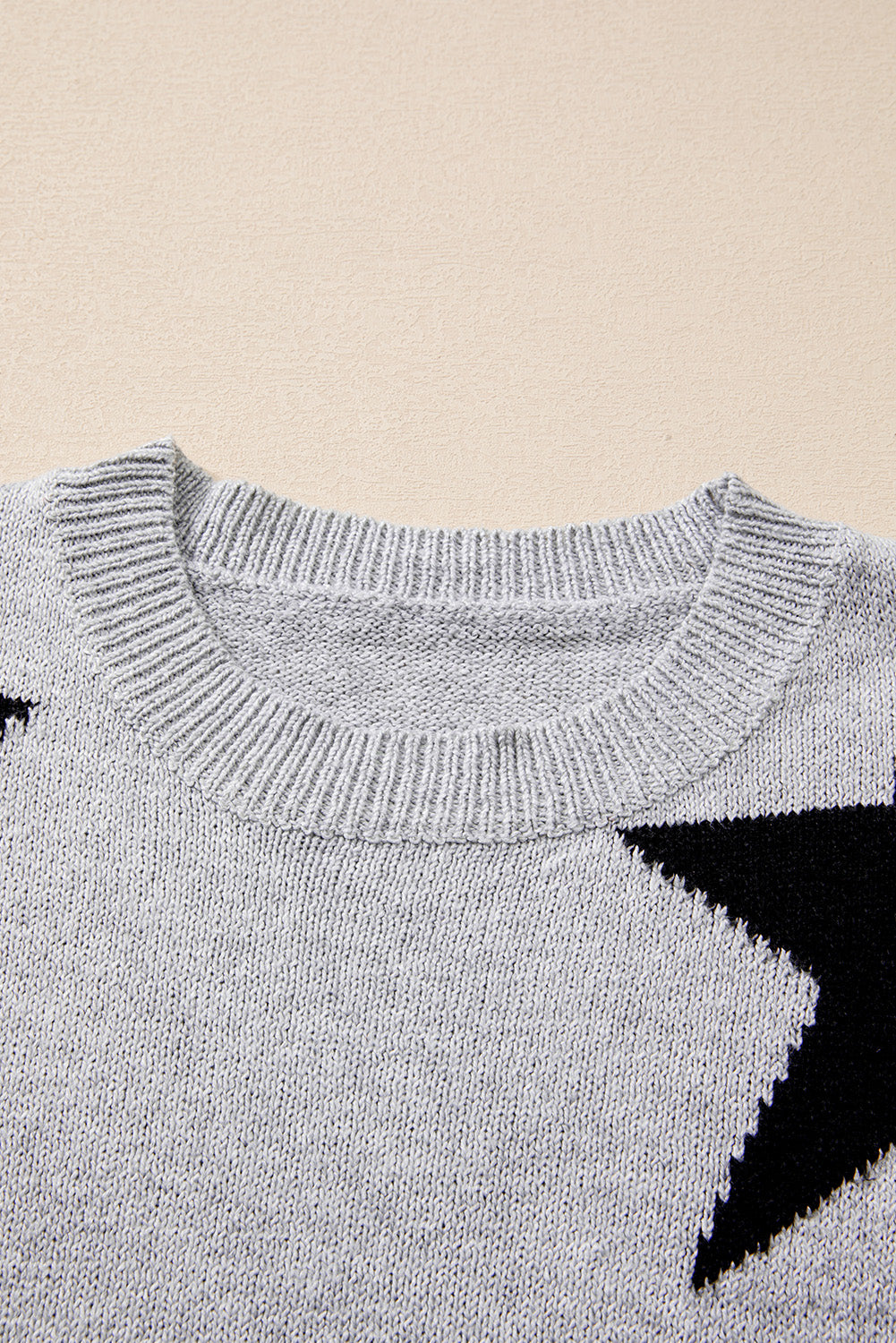 Gray Star Pattern Sweater