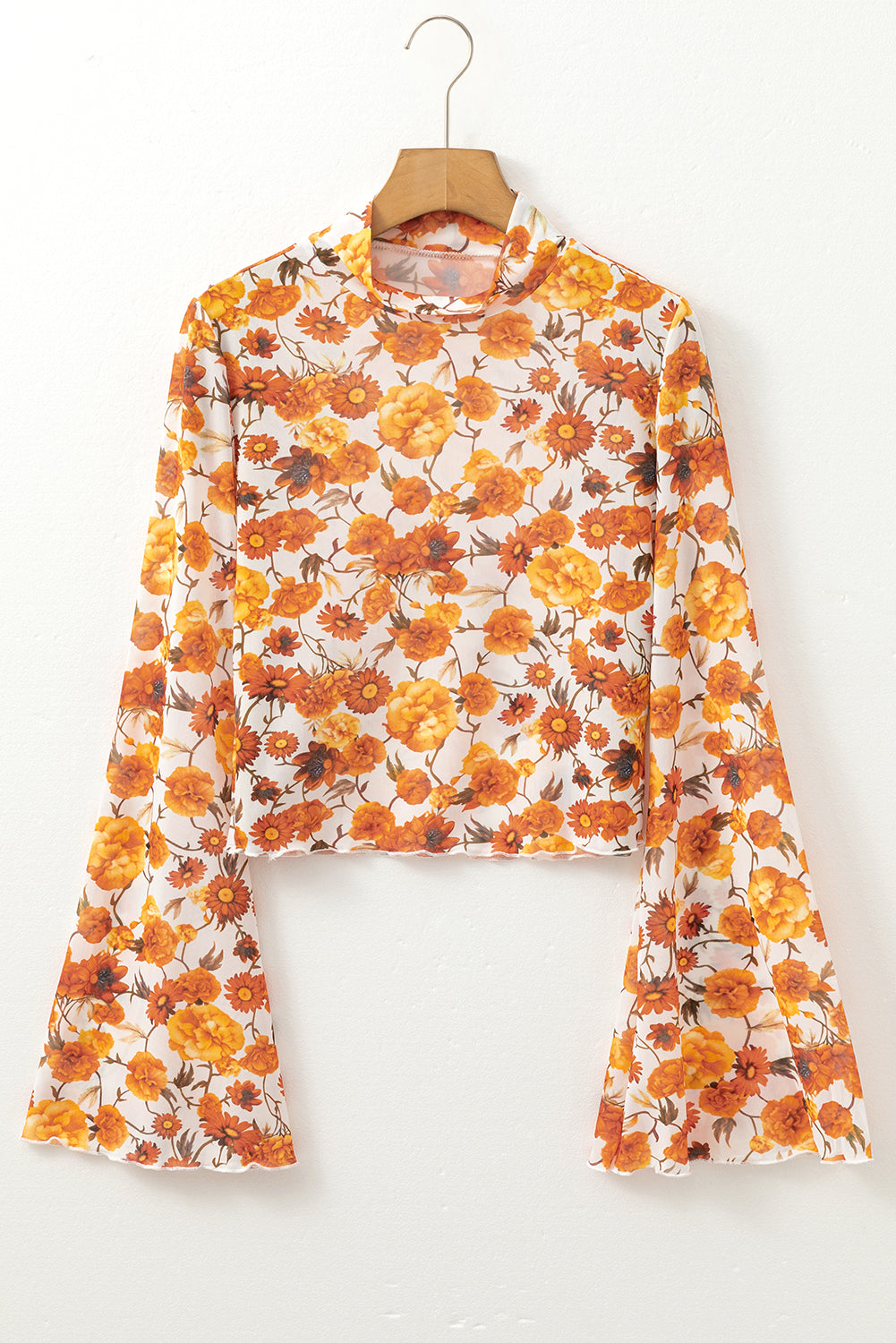 Orange Bell Sleeve Top