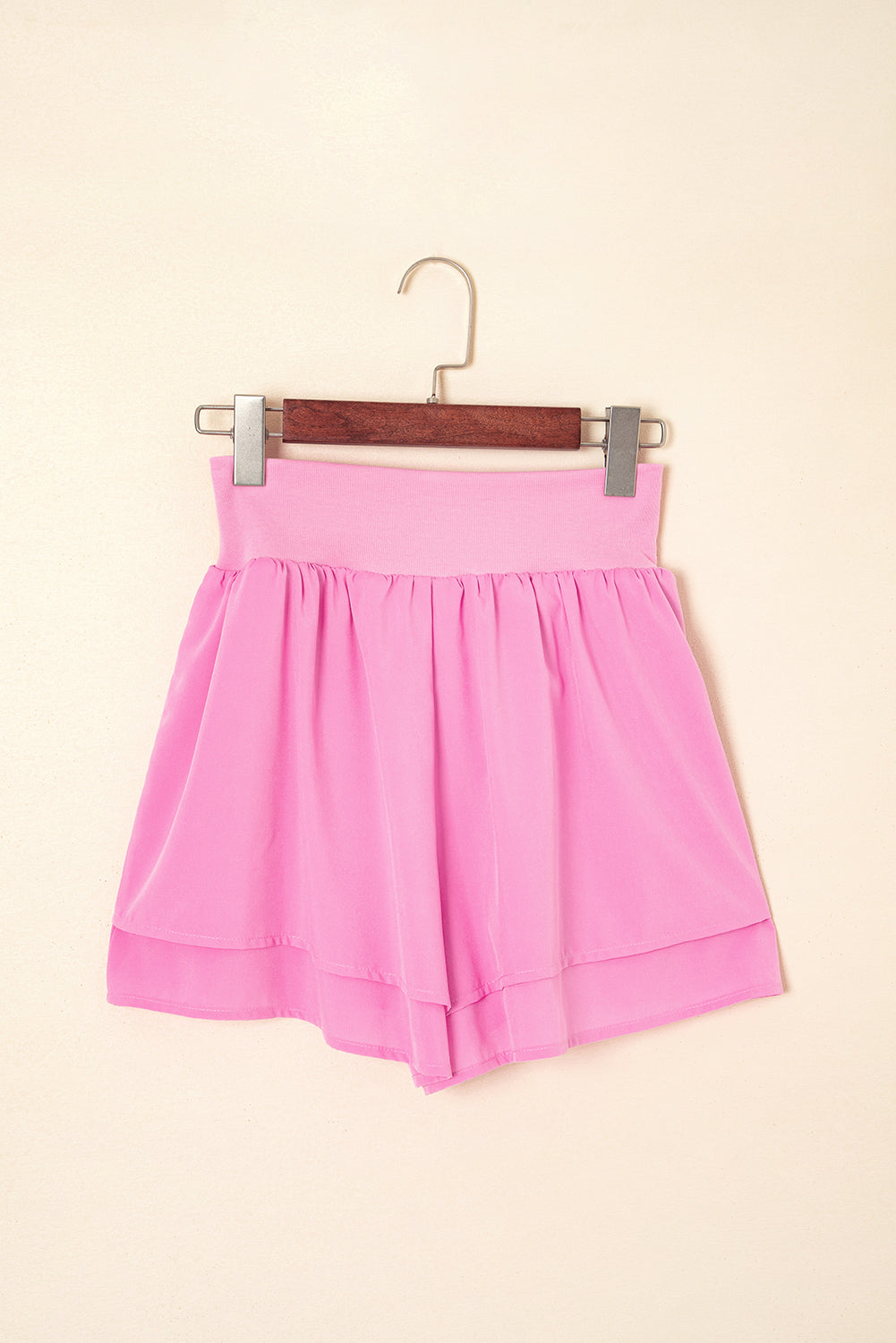 Bright Pink Crossed Flowy Shorts
