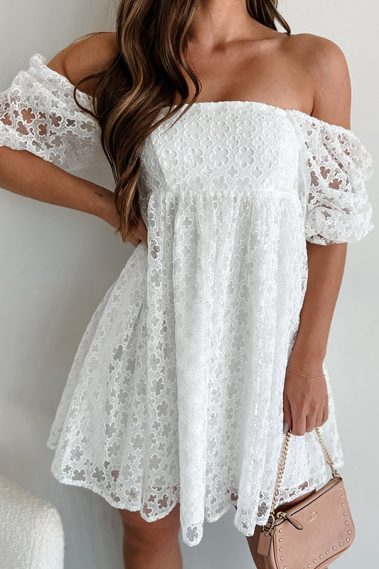 White Lace Mini Dress