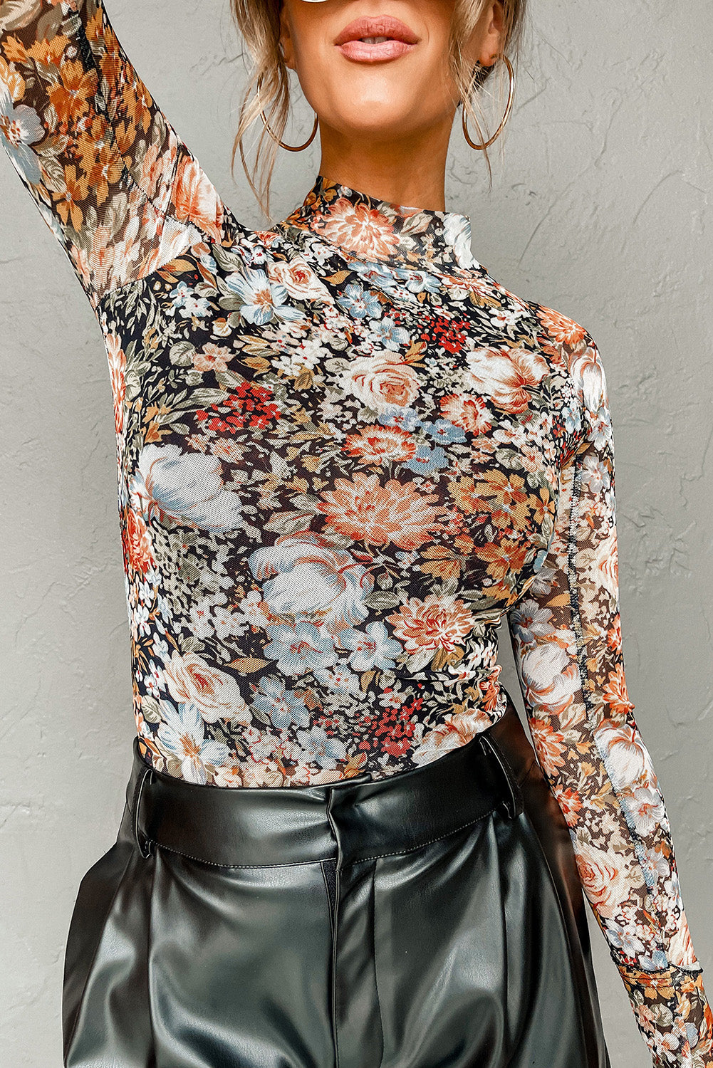 Floral Mesh Long Sleeve