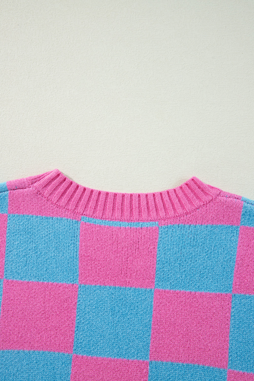 Pink and Blue Checkered Sweater Tank