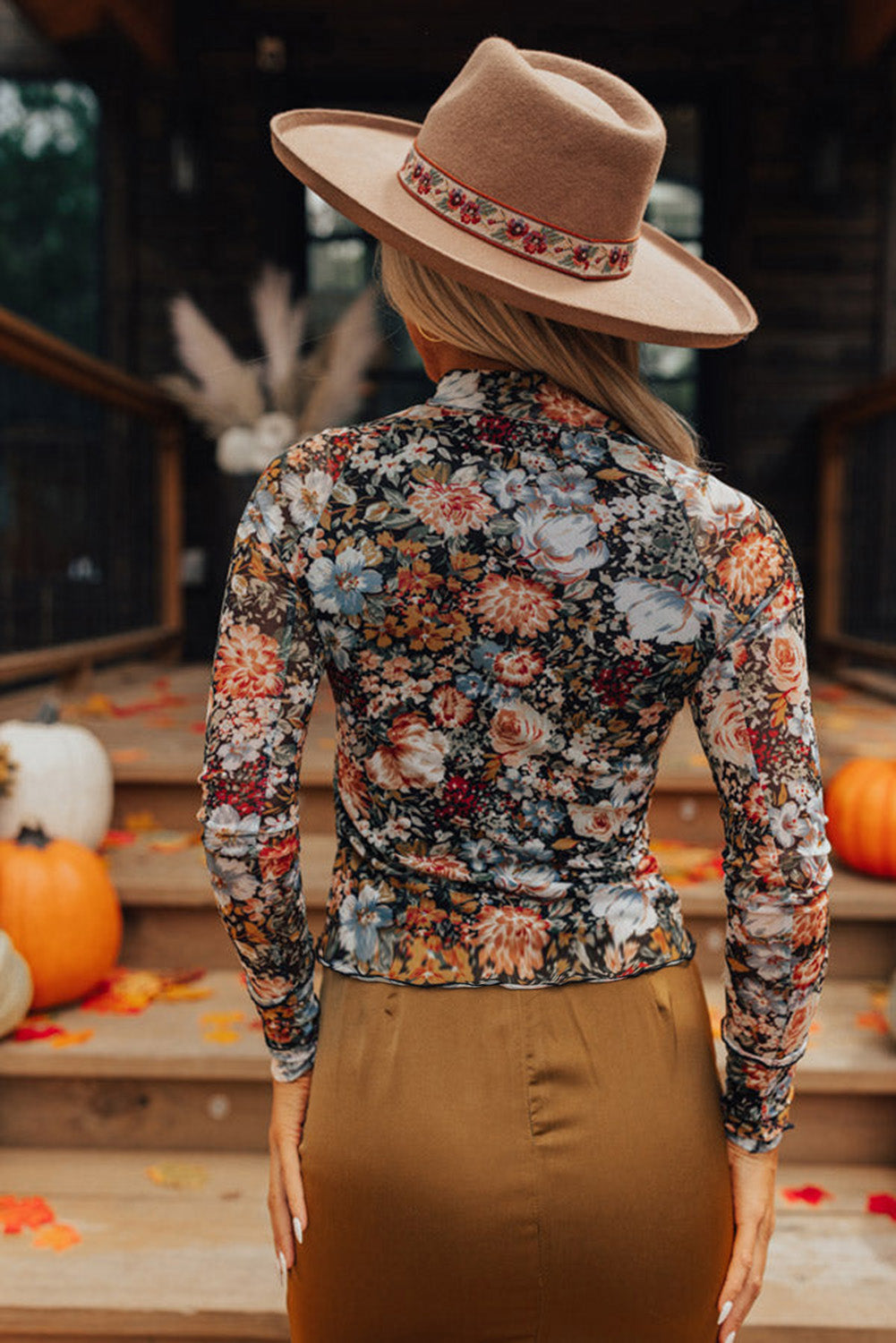 Floral Mesh Long Sleeve