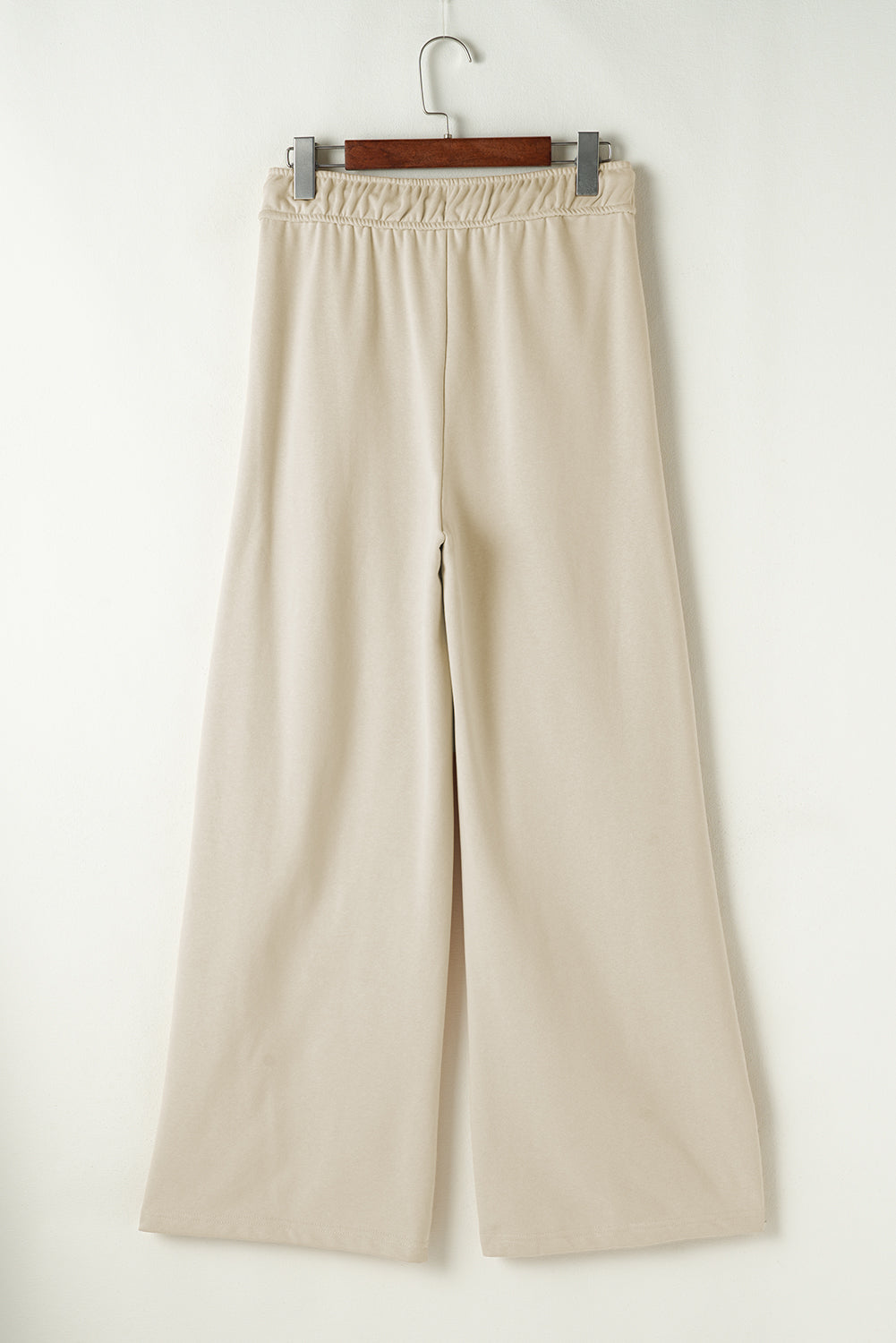 Apricot Loop Drawstring Casual Wide Leg Pants