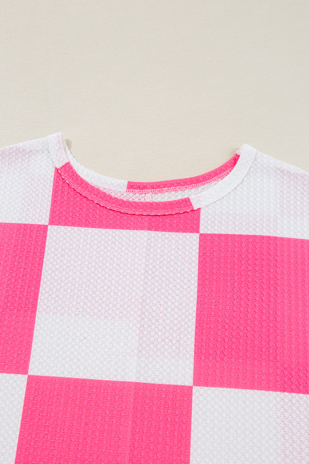 Hot Pink Checkered Plus Size T Shirt